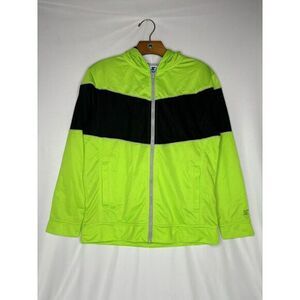 Boys Starter Green/Black Lightweight Full Zipper Track Jacket With‎ Hood Sz XL